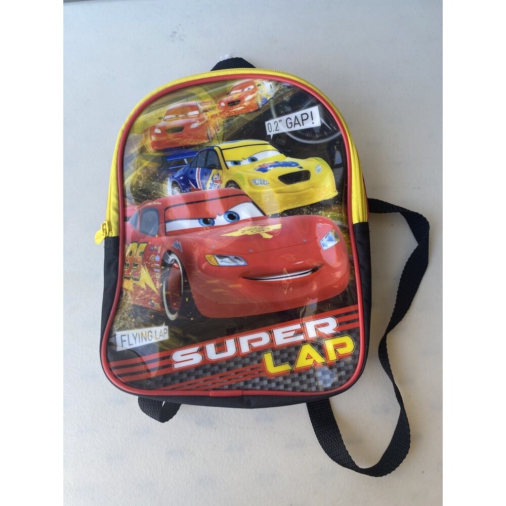 Disney Pixar Cars Backpack Small Toddler Mini 10" Lightning McQueen Super Lap